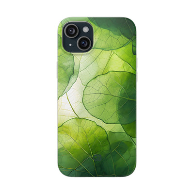 Emerald Leaf Veins · Soft Phone Case for iPhone