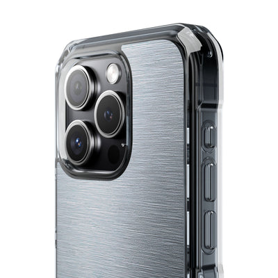 Silver Impact MagSafe Phone Case for iPhone - Satin Chrome Grain