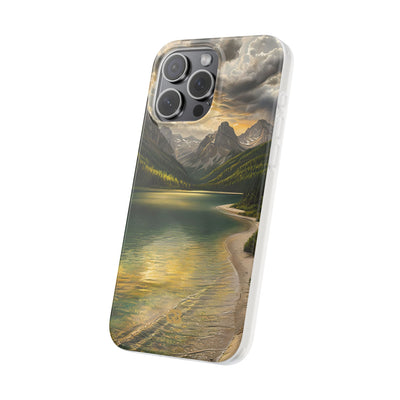 Gilded Mountain Lake · Soft Phone Case for iPhone