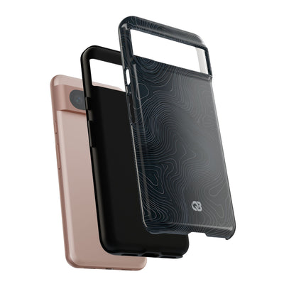 Black Tough Phone Case for Google Pixel - Obsidian Ridge Topo