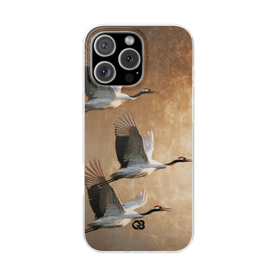 Golden Crane Flight · Lite Phone Case for iPhone ·  Gold
