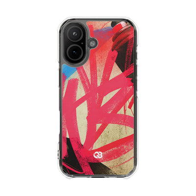 Neon Spray Tag · Clear Impact Magnetic Phone Case for iPhone · Pink