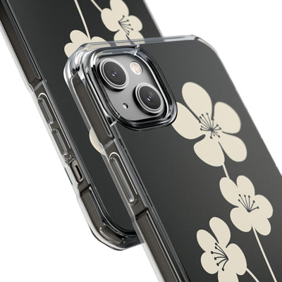 Black Impact MagSafe Phone Case for iPhone - Obsidian Cream Bloom