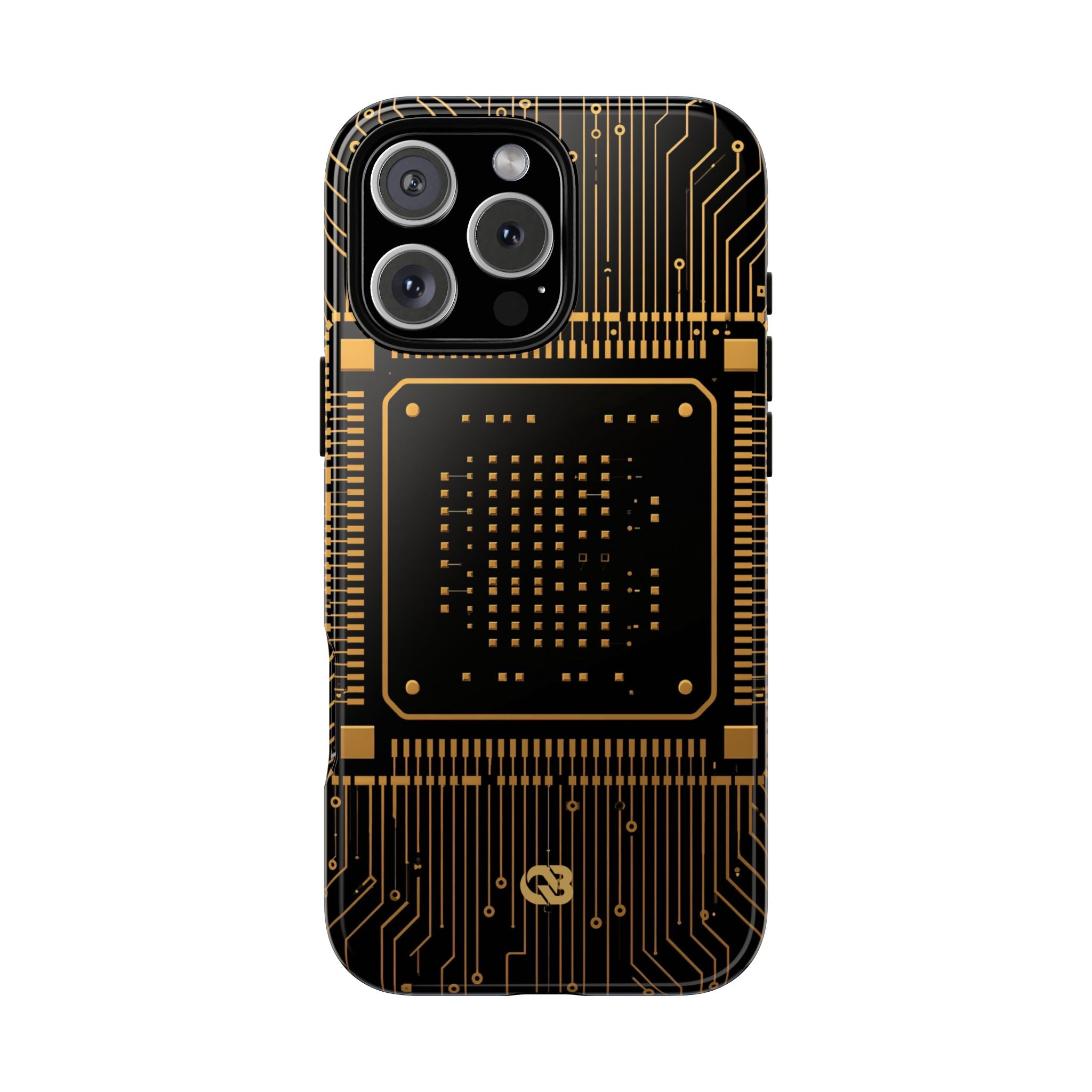 Gold Tough Phone Case for iPhone - Cyber Gold Processor
