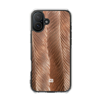 Rose Gold Weave · Clear Impact Magnetic Phone Case for iPhone · Brown