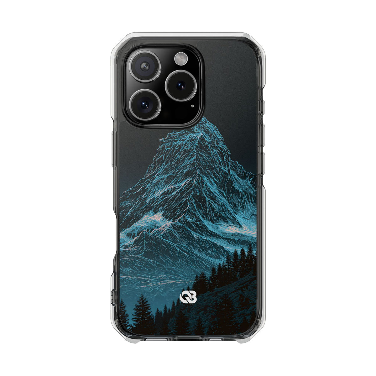 Glacial Alpine Peak · Clear Impact Magnetic Phone Case for iPhone · Blue