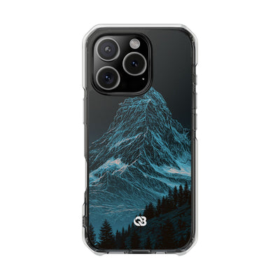 Glacial Alpine Peak · Clear Impact Magnetic Phone Case for iPhone · Blue