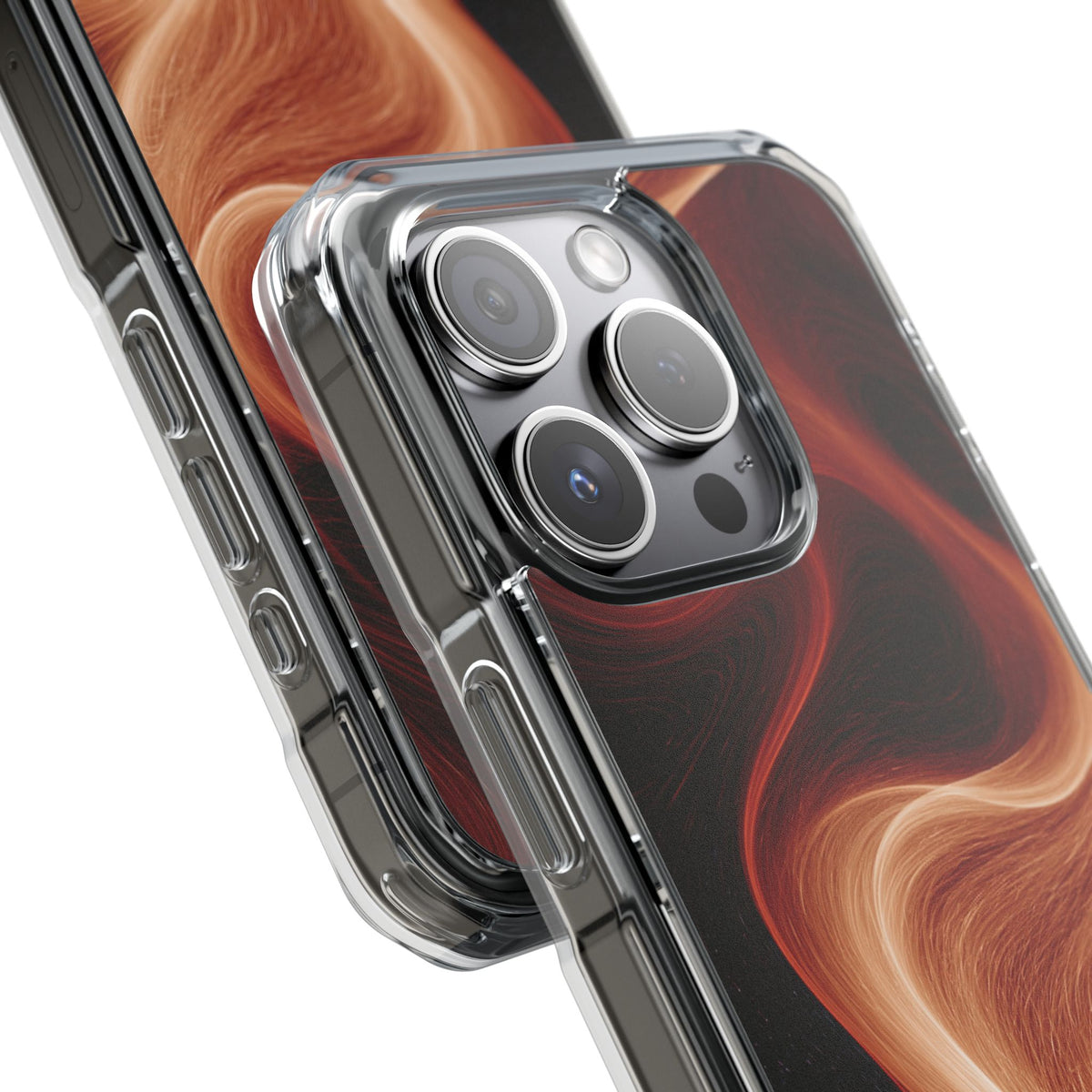 Solar Ember Flow · Clear Impact Magnetic Phone Case for iPhone · Orange
