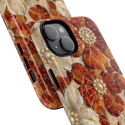 Carnelian Pearl Bloom · Tough 2.0 Magnetic Phone Case for iPhone · Orange