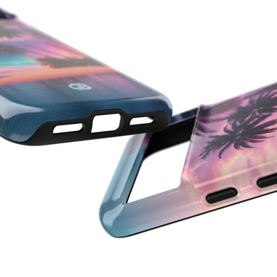 Neon Shore Palms · Tough Handyhülle für Google Pixel