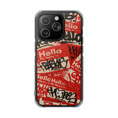 Slap Tag Collage · Clear Impact Magnetic Phone Case for iPhone · Red