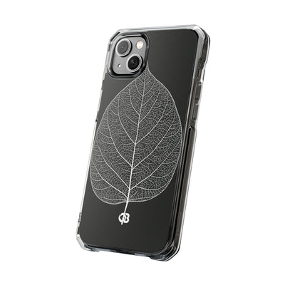 Black Impact MagSafe Phone Case for iPhone - Bleached Leaf Lattice