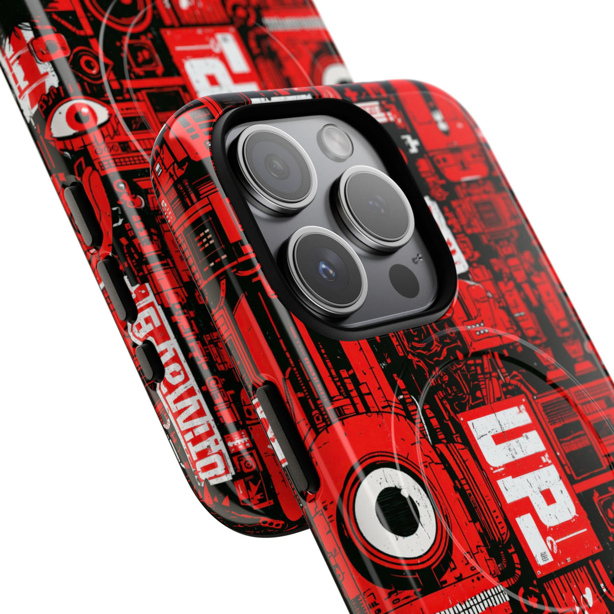 Neo Mecha Collage · Tough 2.0 Magnetic Phone Case for iPhone · Red