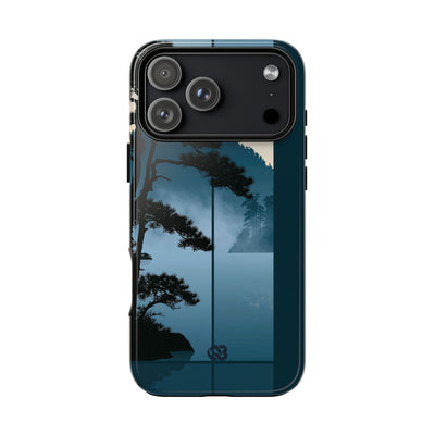 Blue Tough Phone Case for iPhone - Kyoto Mist Pine