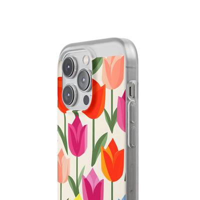 Vibrant Petal Grid · Soft Phone Case for iPhone