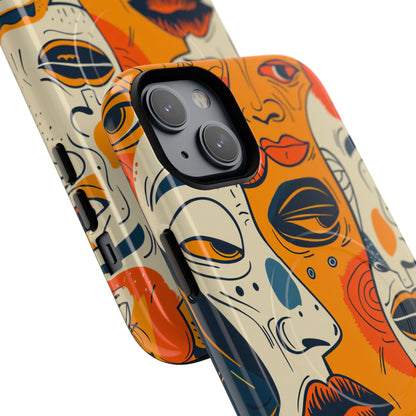 Verwickelte Gesichter Sonnenuntergang iPhone 14 Plus Case - Tough+