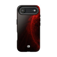 Red Tough Phone Case for iPhone - Solar Crimson Flare