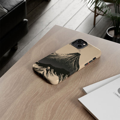 Beige Tough Phone Case for iPhone - Obsidian Ink Summit