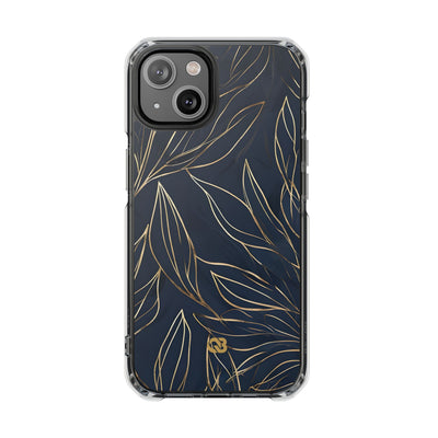 Gilded Navy Foliage · Impact Coque de téléphone pour iPhone · Magsafe