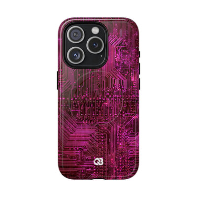 Magenta Circuit Trace · Tough 2.0 Magnetic Phone Case for iPhone · Pink