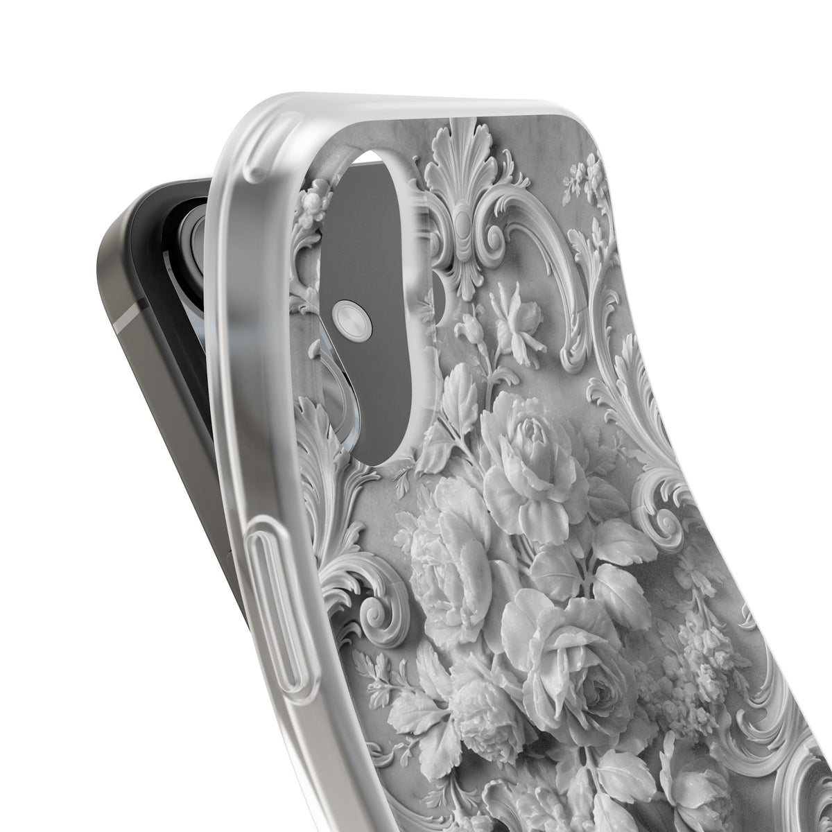 Rococo Marble Rose · Lite Phone Case for iPhone ·  White