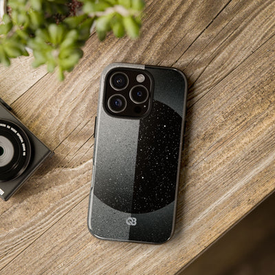 Black Tough Phone Case for iPhone - Lunar Static Orbit