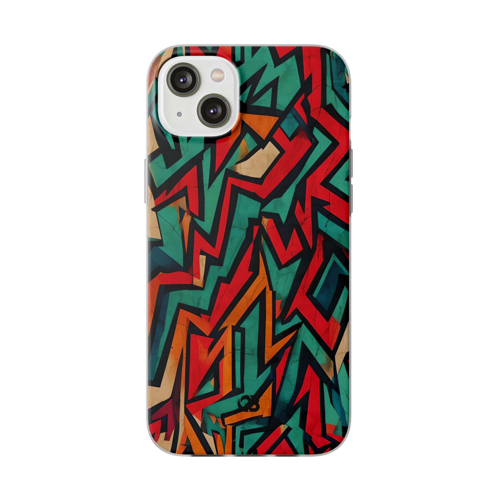 Jagged Teal Static · Soft Phone Case for iPhone