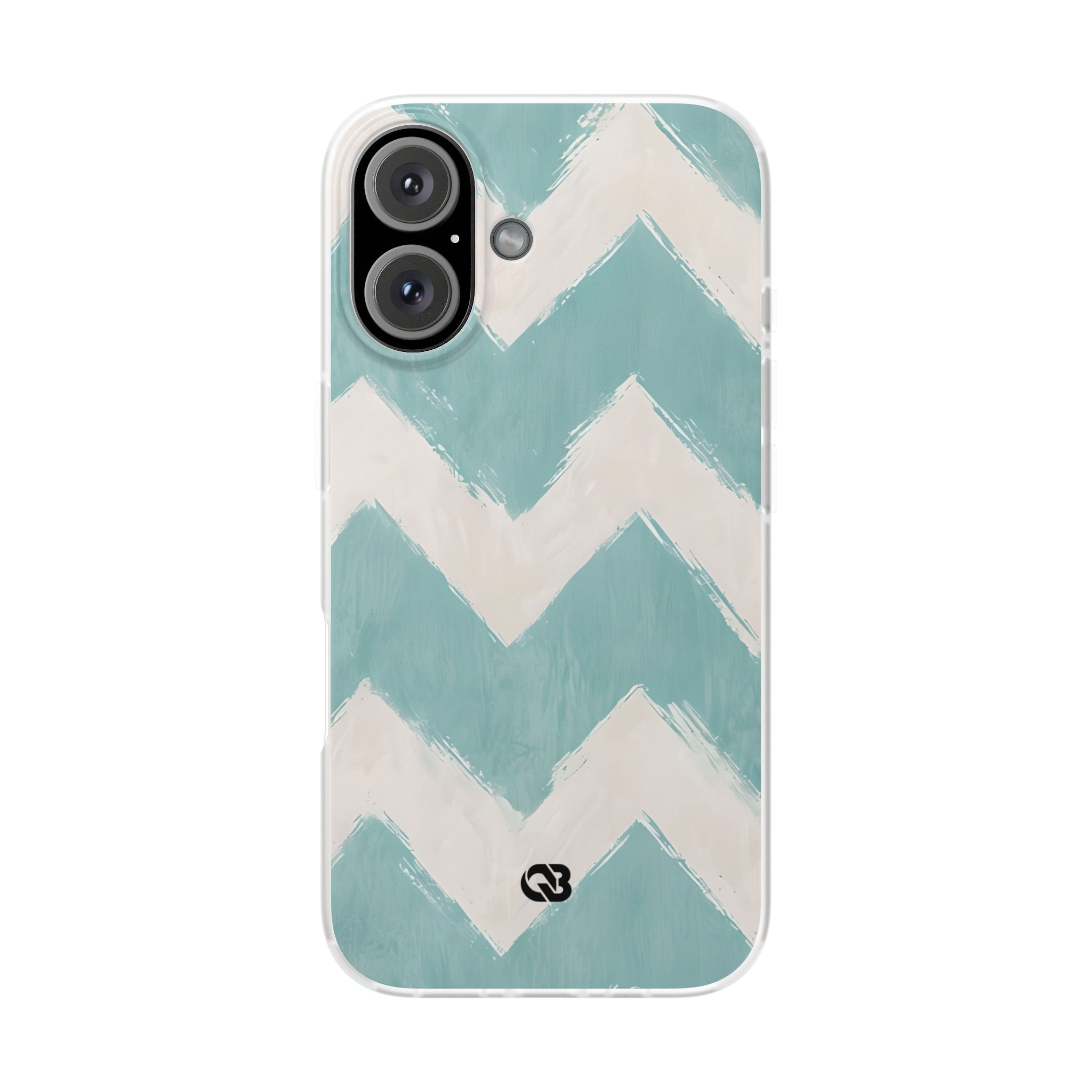 Teal Painted Chevron · Soft Phone Case for iPhone