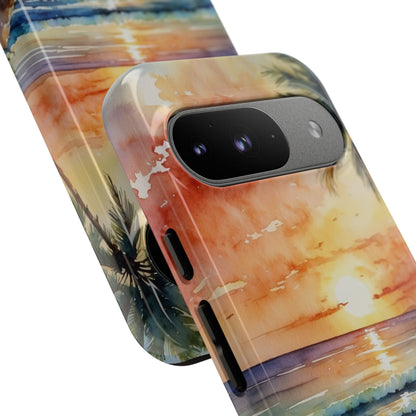 Sunset Palm Google Pixel 9 Case - Tough