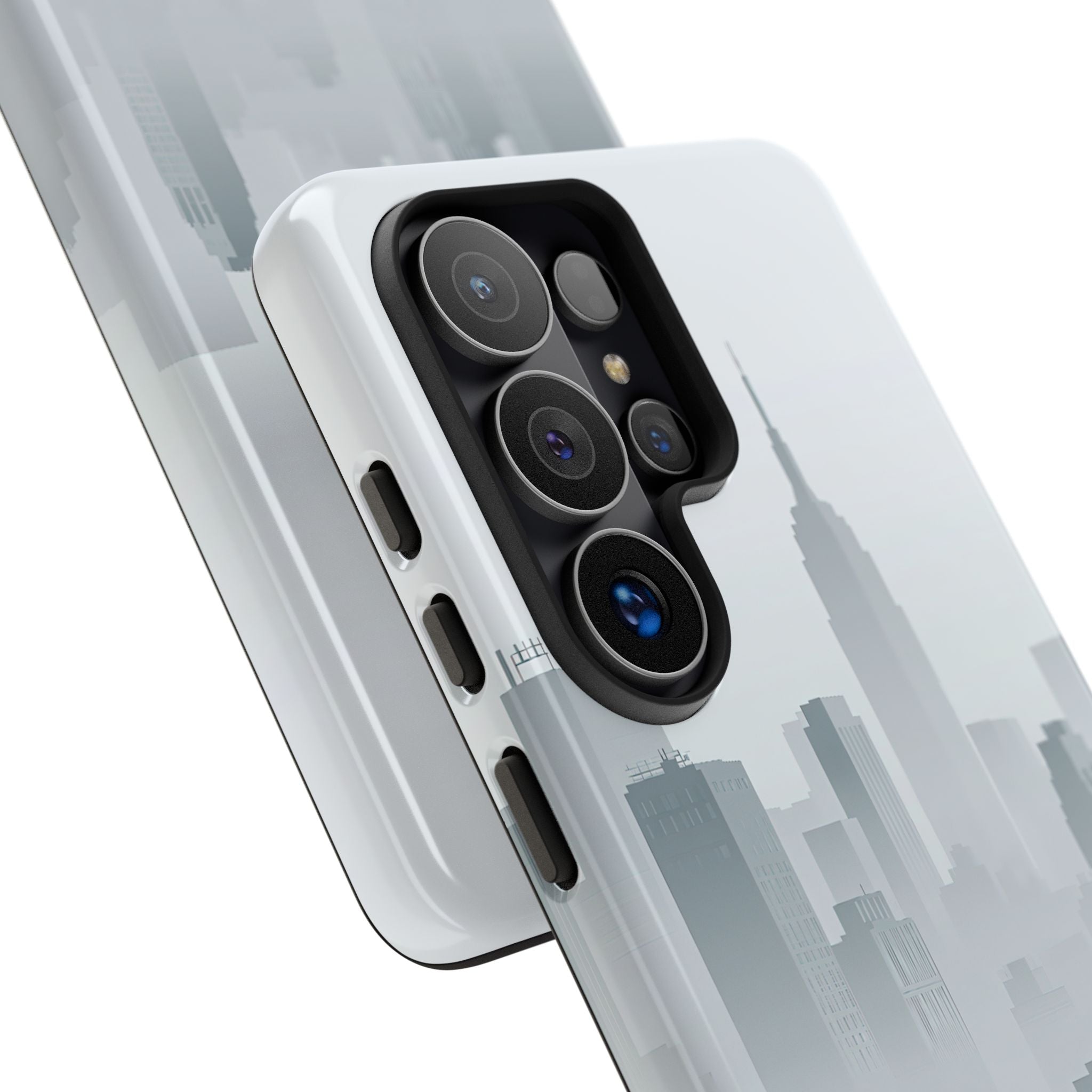 Grey Tough Phone Case for Samsung - Steel Mist Skyline