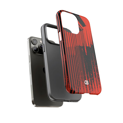 Red Tough Phone Case for iPhone - Crimson Brutalist Distortion