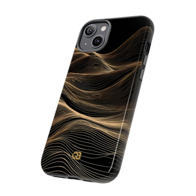 Black Tough Phone Case for iPhone - Copper Topo Ridge