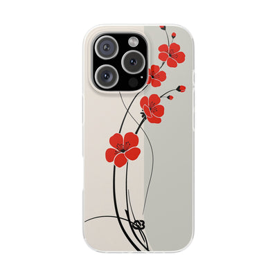 Beige Lite Phone Case for iPhone - Scarlet Ink Petals