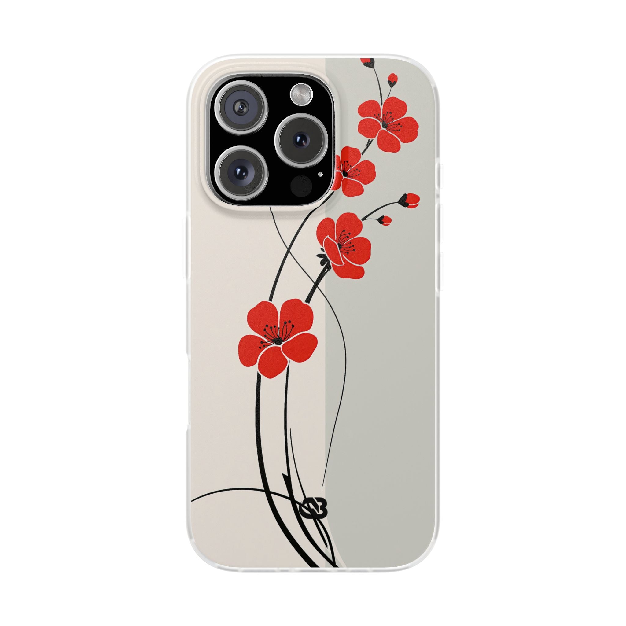Red Lite Phone Case for iPhone - Crimson Plum Ink
