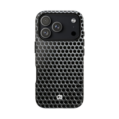 Brushed Perforated Steel · Tough Phone Case for iPhone · Silver