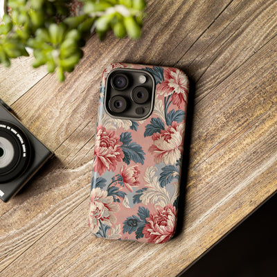 Blush Peony Jacquard · Tough Phone Case for iPhone · Pink