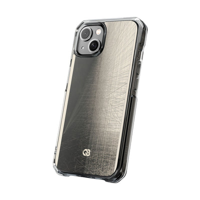 Beige Impact MagSafe Phone Case for iPhone - Brutalist Graphite Grid
