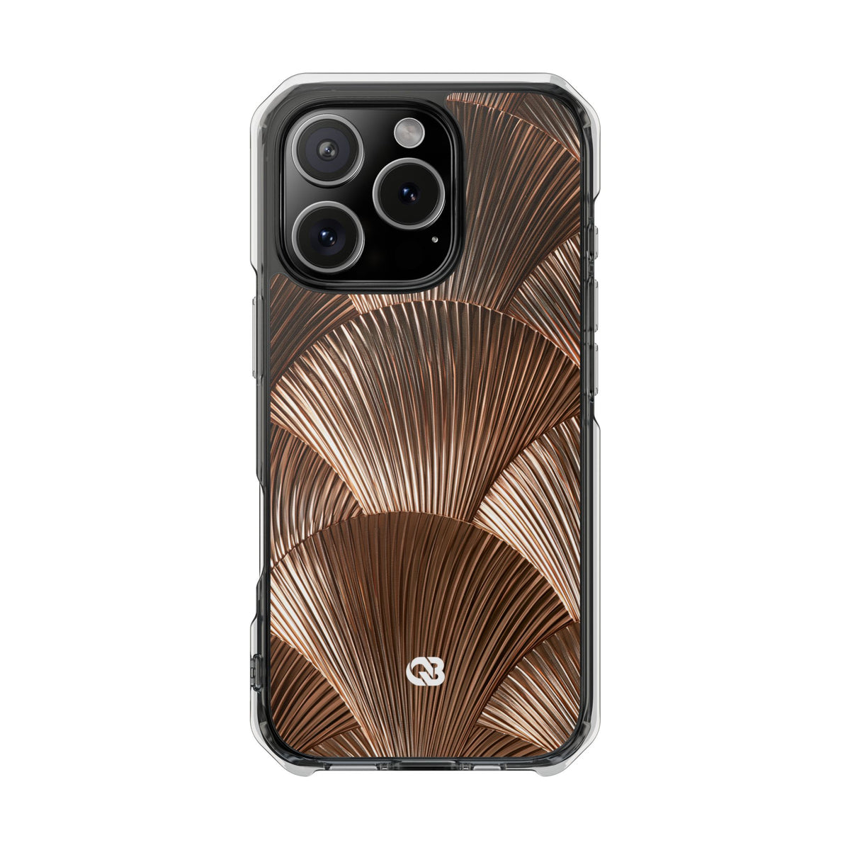 Rose Gilded Fan · Clear Impact Magnetic Phone Case for iPhone · Gold