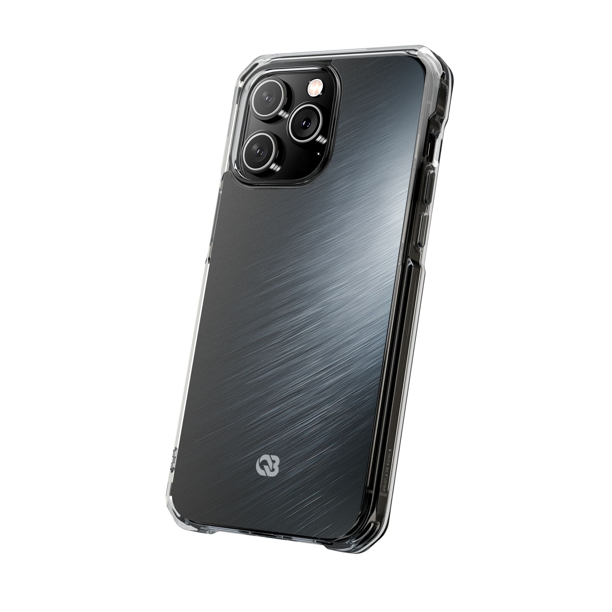 Grey Impact MagSafe Phone Case for iPhone - Charcoal Brushed Steel