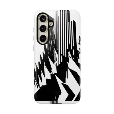 White Tough Phone Case for Samsung - Shattered Vector Spire
