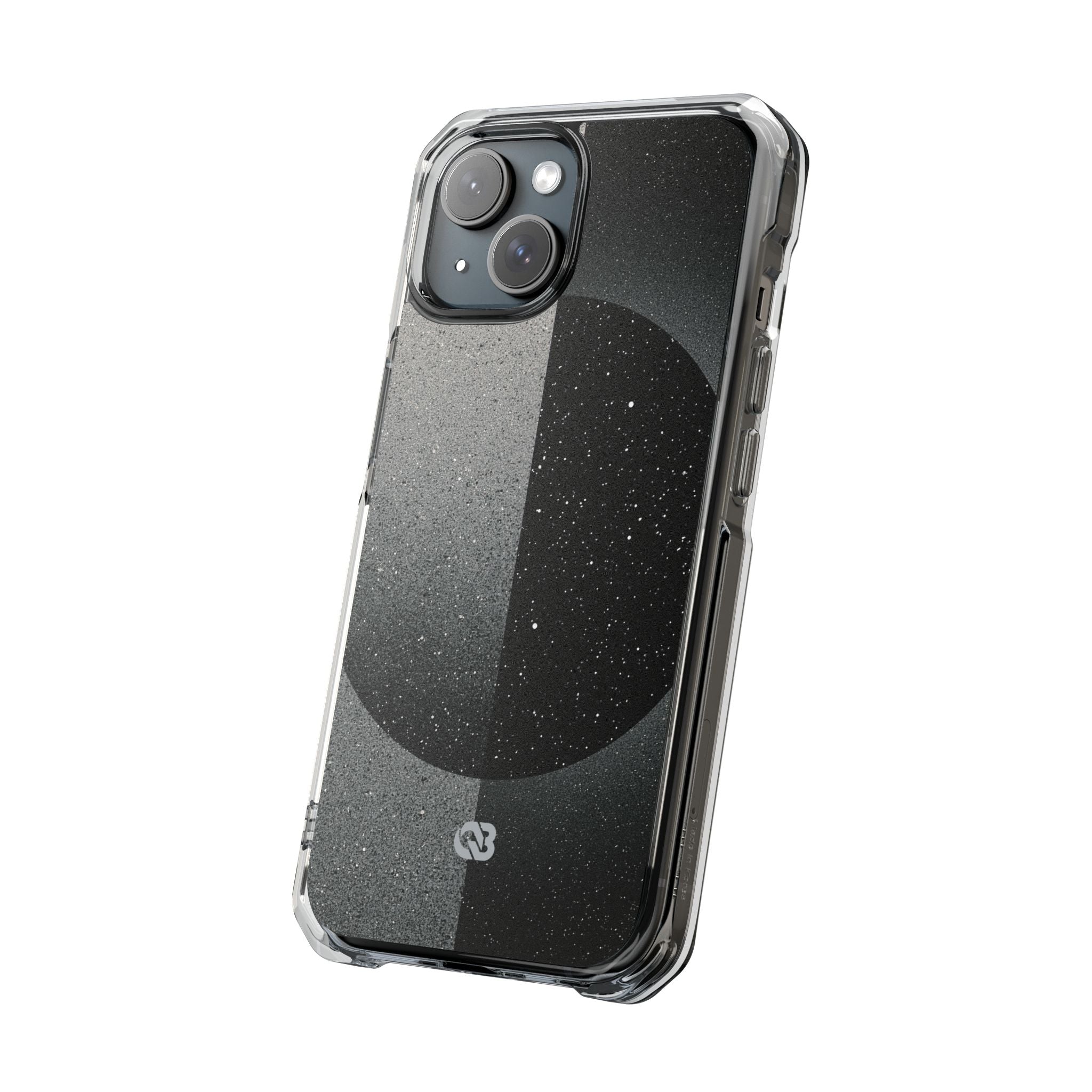 Black Impact MagSafe Phone Case for iPhone - Lunar Static Orbit