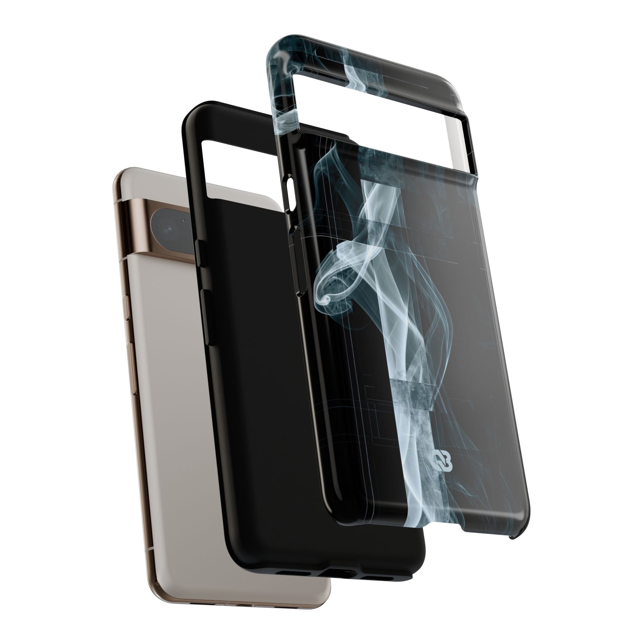 Black Tough Phone Case for Google Pixel - Arctic Vapor Grid