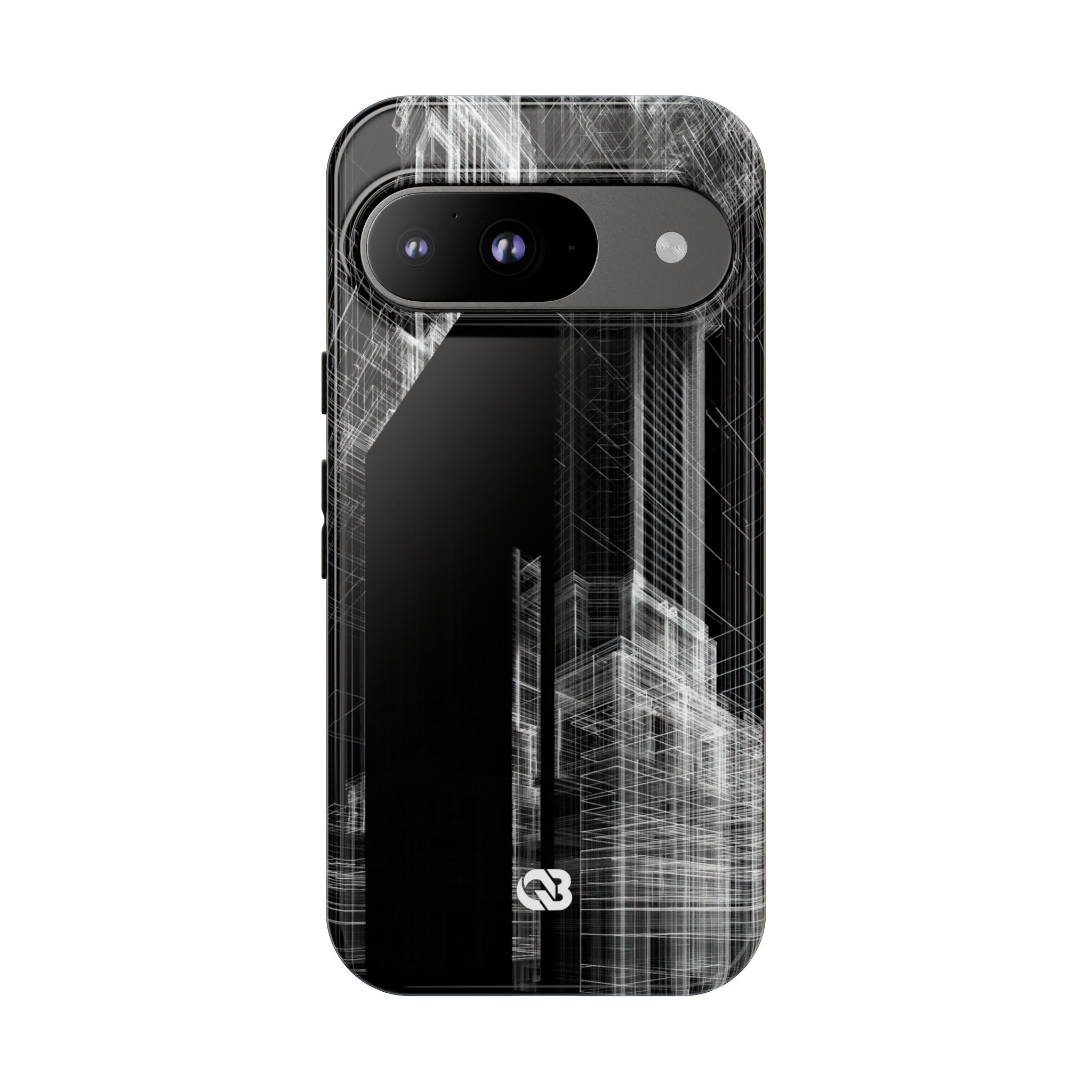 Black Tough Phone Case for Google Pixel - Ghost Urban Wireframe