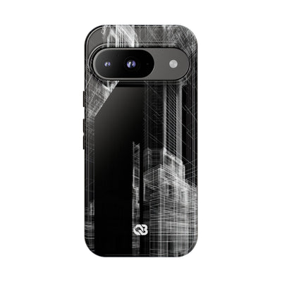 Black Tough Phone Case for Google Pixel - Ghost Urban Wireframe