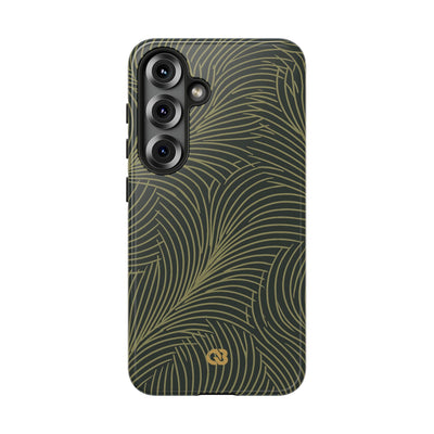 Green Tough Phone Case for Samsung - Dark Olive Plume