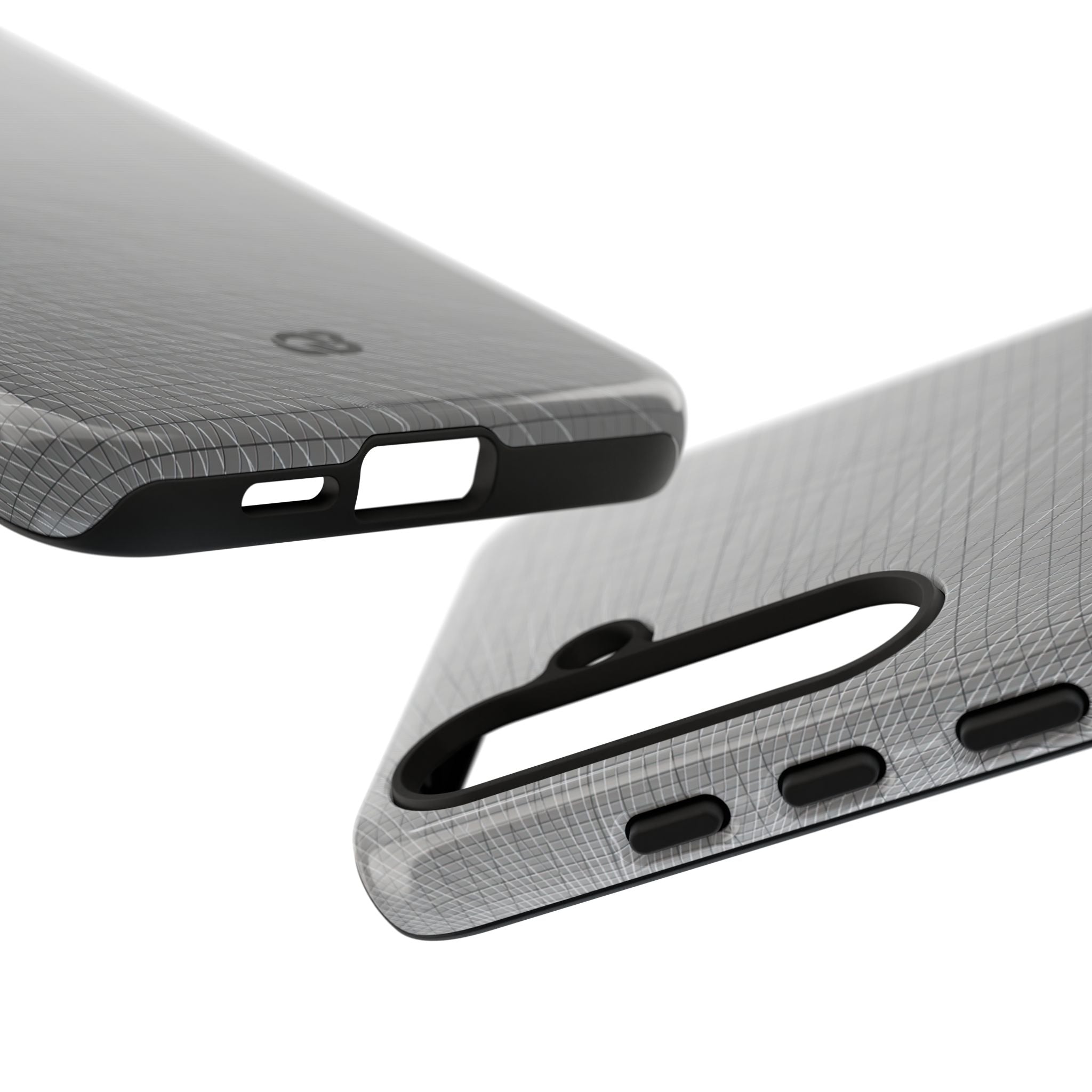 Grey Tough Phone Case for Samsung - Chrome Mesh Warp