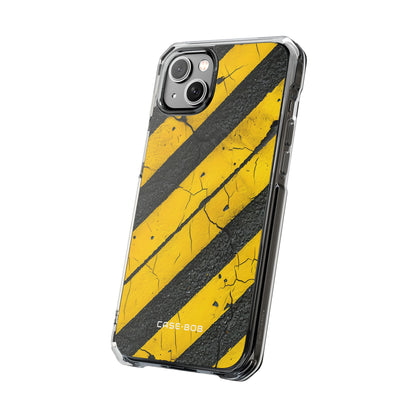 Yellow Stripe Distress iPhone 14 Plus Case - Impact