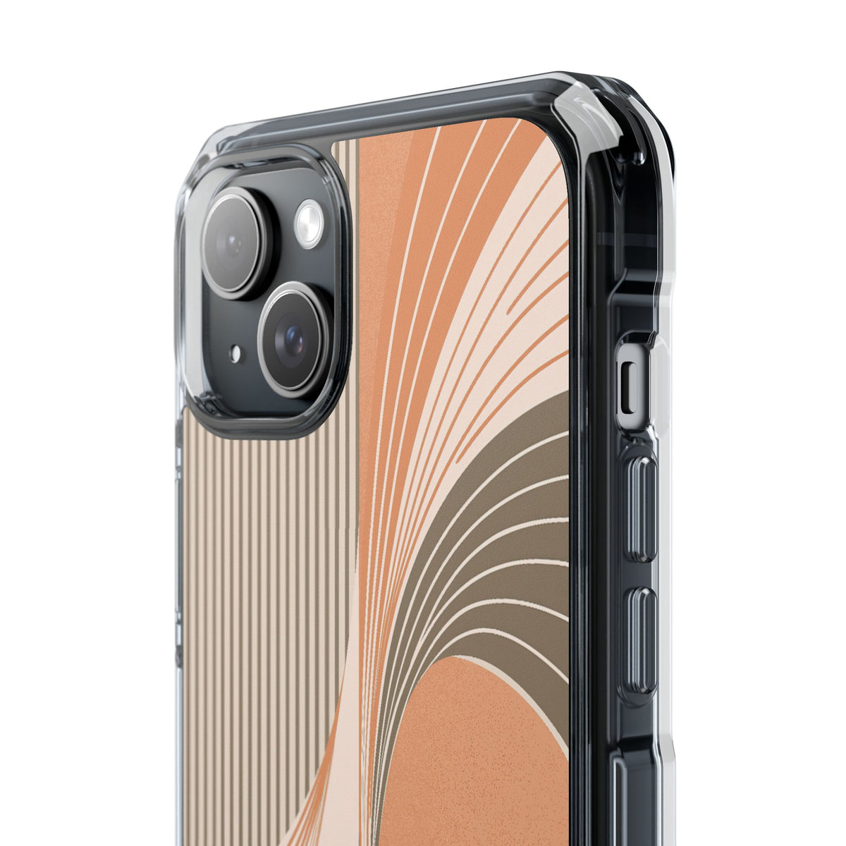 Terracotta Meridian · Clear Impact Magnetic Phone Case for iPhone · Orange