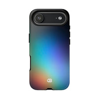 Black Tough Phone Case for iPhone - Electric Prism Grain