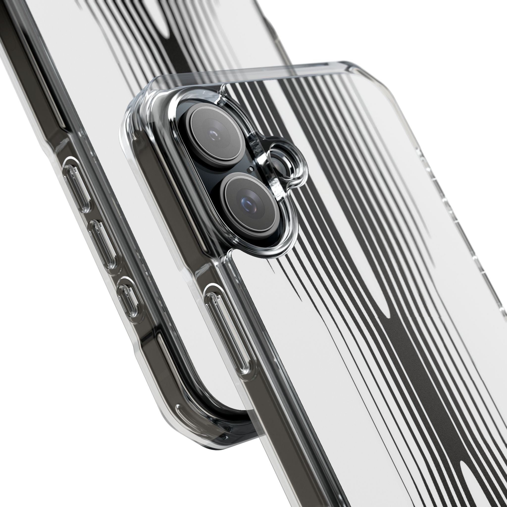 White Impact MagSafe Phone Case for iPhone - Kinetic Mono Distortion